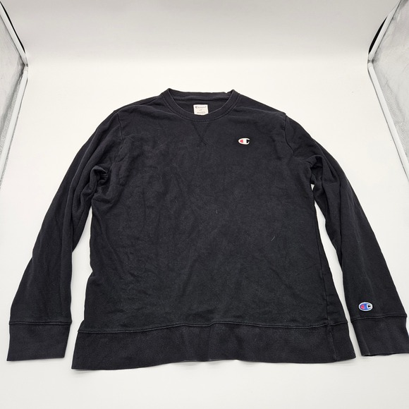 Champion Other - Champion Black Crewneck Sweatshirt‎ Mens Large Logo Spellout Casual Athleisure